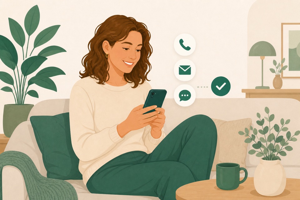 Illustration: ID-Truster som et ekstra lag ved siden af telefon, e-mail og chat